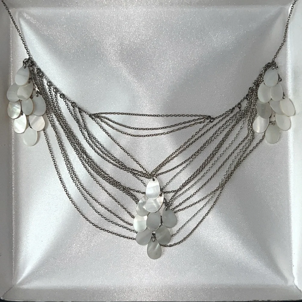 Gold and Silver Tone Shell Necklace